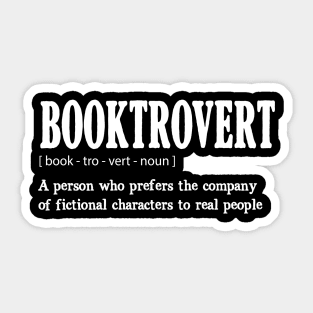 Funny Booktrovert Definition Book Lovers Librarian Bookish Sticker